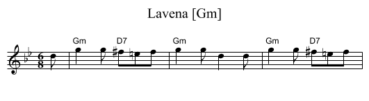 Lavena [Gm] - staff notation