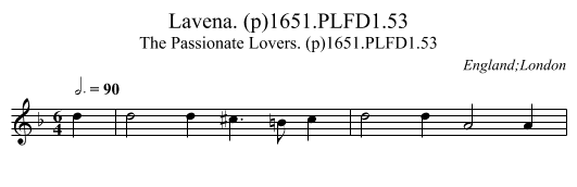 Lavena. (p)1651.PLFD1.53 - staff notation