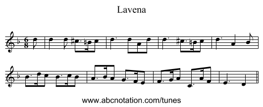 Lavena - staff notation