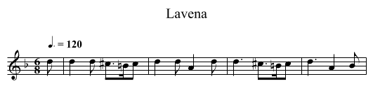 Lavena - staff notation