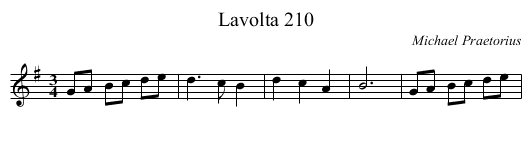 Lavolta 210 - staff notation