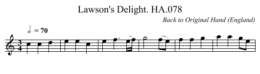 Lawson's Delight. HA.078 - staff notation