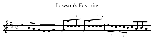 Lawson's Favorite - staff notation