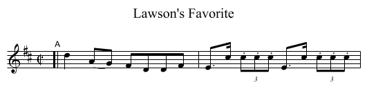 Lawson's Favorite - staff notation