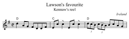 Lawson's favourite - staff notation