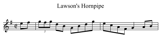 Lawson's Hornpipe - staff notation