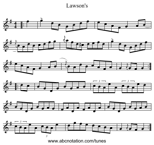Lawson's - staff notation