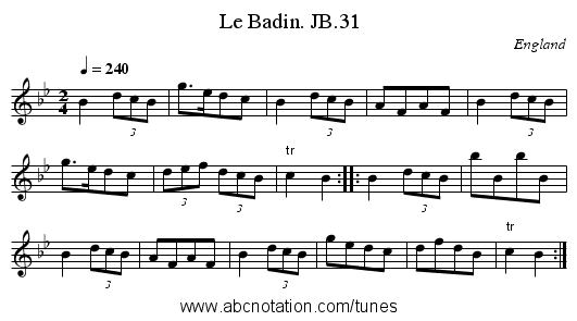 Le Badin. JB.31 - staff notation