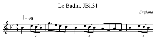 Le Badin. JBi.31 - staff notation