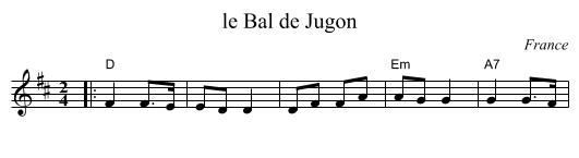 le Bal de Jugon - staff notation