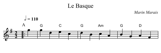 Le Basque - staff notation