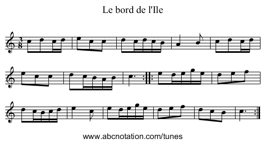 Le bord de l'Ile - staff notation