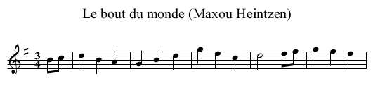 Le bout du monde (Maxou Heintzen) - staff notation