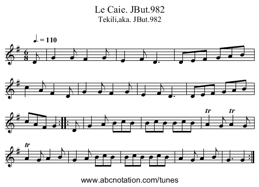 Le Caie. JBut.982 - staff notation