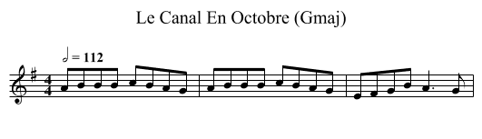 Le Canal En Octobre (Gmaj) - staff notation