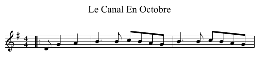 Le Canal En Octobre - staff notation
