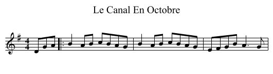 Le Canal En Octobre - staff notation