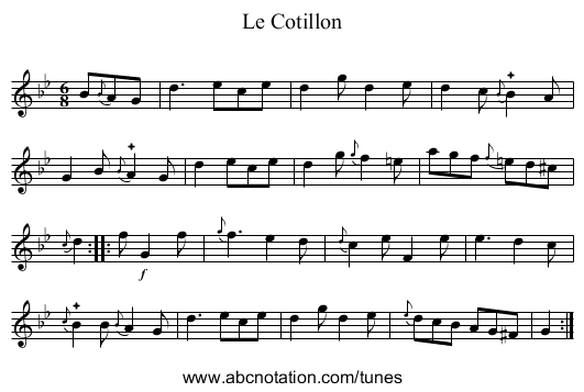 Le Cotillon - staff notation