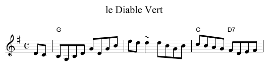 le Diable Vert - staff notation
