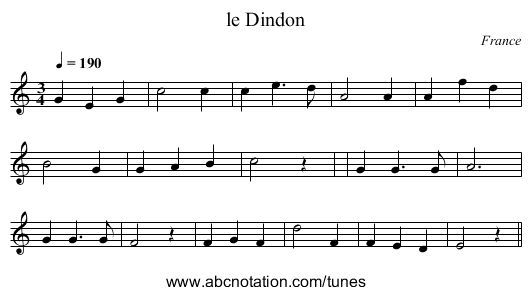 le Dindon - staff notation