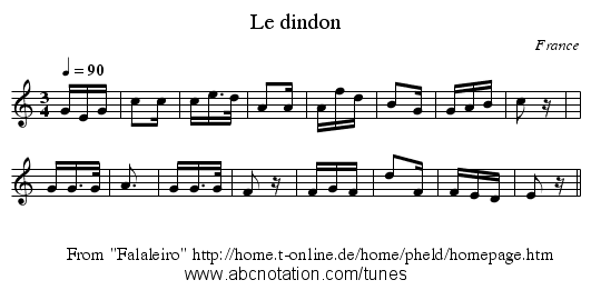 Le dindon - staff notation