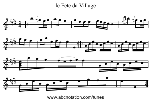le Fete da Village - staff notation