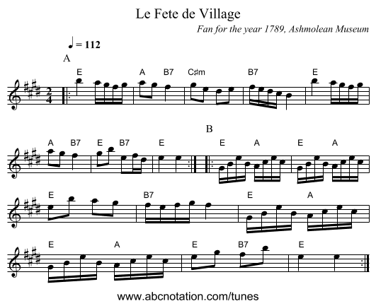 Le Fete de Village - staff notation