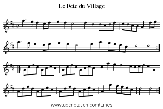 Le Fete du Village - staff notation