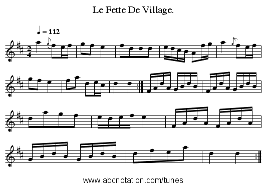 Le Fette De Village. - staff notation