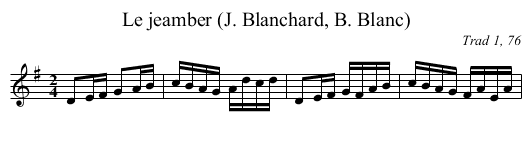 Le jeamber (J. Blanchard, B. Blanc) - staff notation
