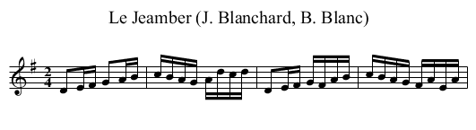 Le Jeamber (J. Blanchard, B. Blanc) - staff notation