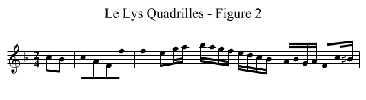 Le Lys Quadrilles - Figure 2 - staff notation