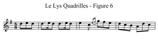 Le Lys Quadrilles - Figure 6 - staff notation
