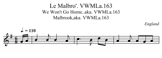 Le Malbro'. VWMLa.163 - staff notation