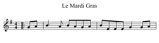 Le Mardi Gras - staff notation