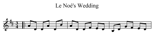 Le Noé's Wedding - staff notation