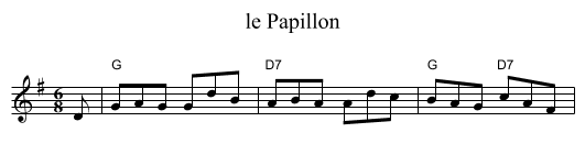 le Papillon - staff notation
