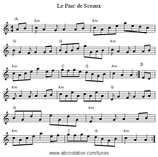 Le Parc de Sceaux - staff notation