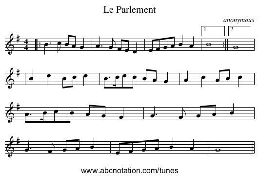 Le Parlement - staff notation