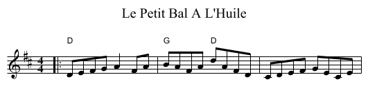 Le Petit Bal A L'Huile - staff notation