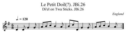 Le Petit Doil(?). JBi.26 - staff notation