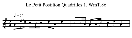 Le Petit Postilion Quadrilles 1. WmT.86 - staff notation