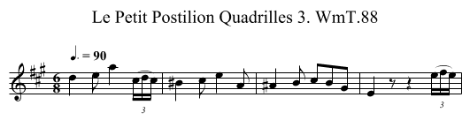 Le Petit Postilion Quadrilles 3. WmT.88 - staff notation