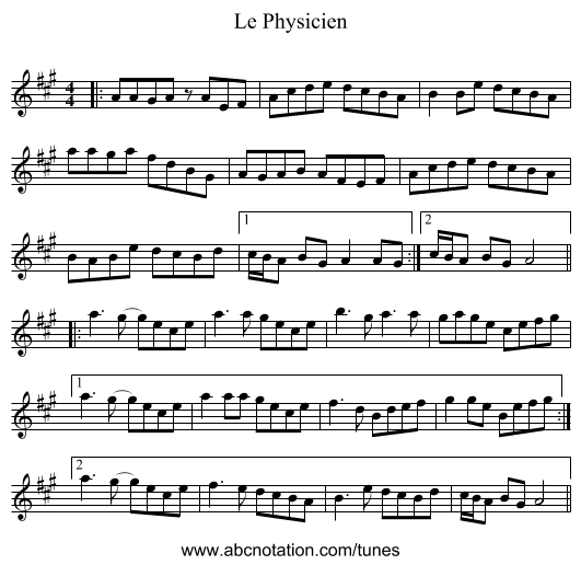 Le Physicien - staff notation