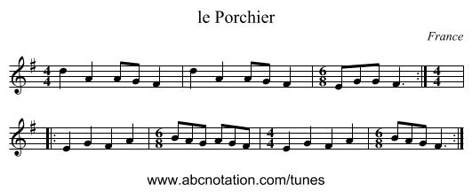 le Porchier - staff notation