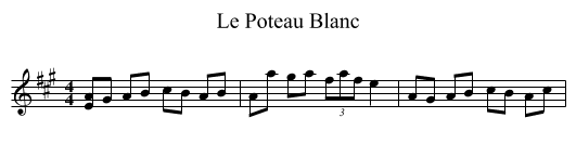Le Poteau Blanc - staff notation