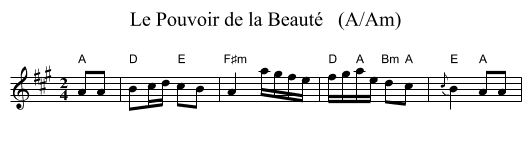 Le Pouvoir de la Beaut&eacute;   (A/Am) - staff notation