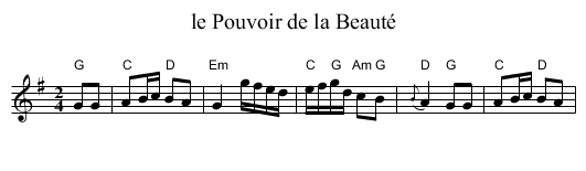 le Pouvoir de la Beaut&eacute; - staff notation