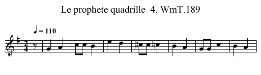 Le prophete quadrille  4. WmT.189 - staff notation