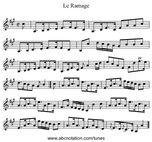 Le Ramage - staff notation